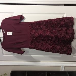 Isaac Mizrahi Plum Rosette Dress